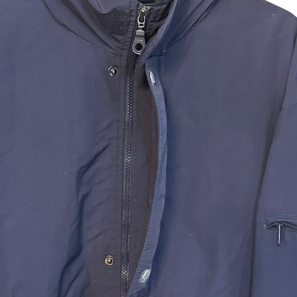 VNTG‎ St Michael Marks & Spencer Deck Jacket Rain Navy Hood Vented Full Zip XL - Picture 11 of 12